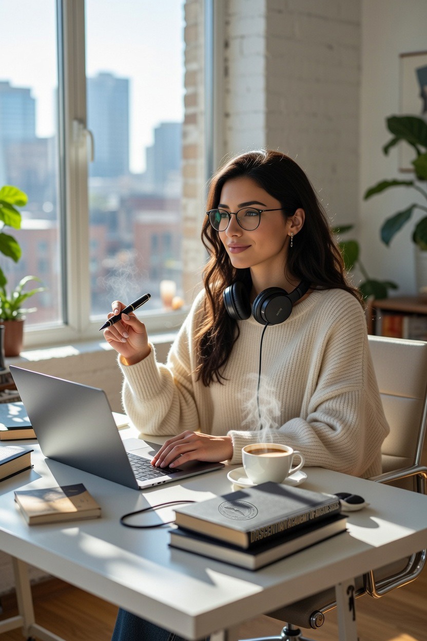 Inked Lady doing research
